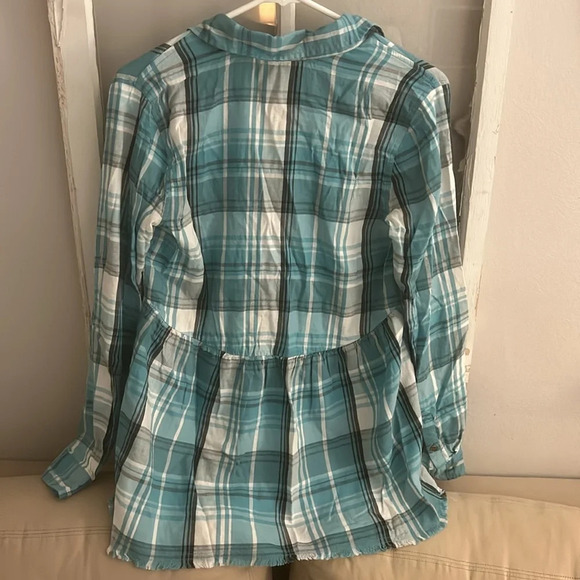 TRUE CRAFT SOFT FLANNEL TUNIC blue white size S - Picture 6 of 6